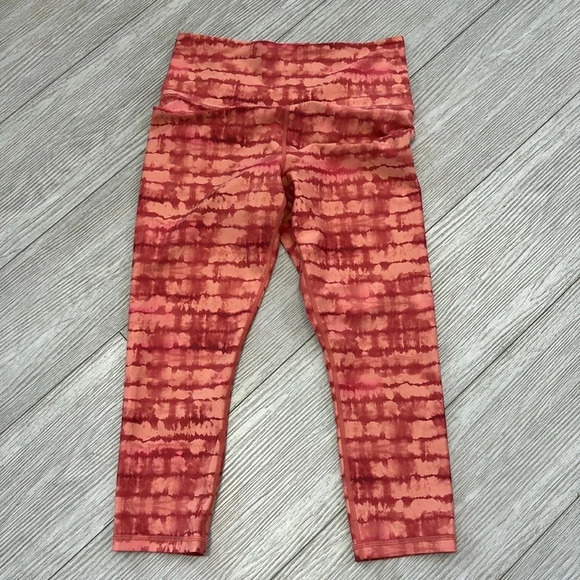 Athleta Elation Printed Capri in dyed orange size M - Picture 5 of 14